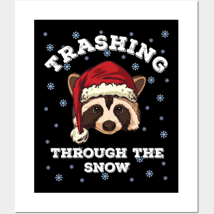 Trashing through the snow christmas Racoon Raccoon Posters and Art